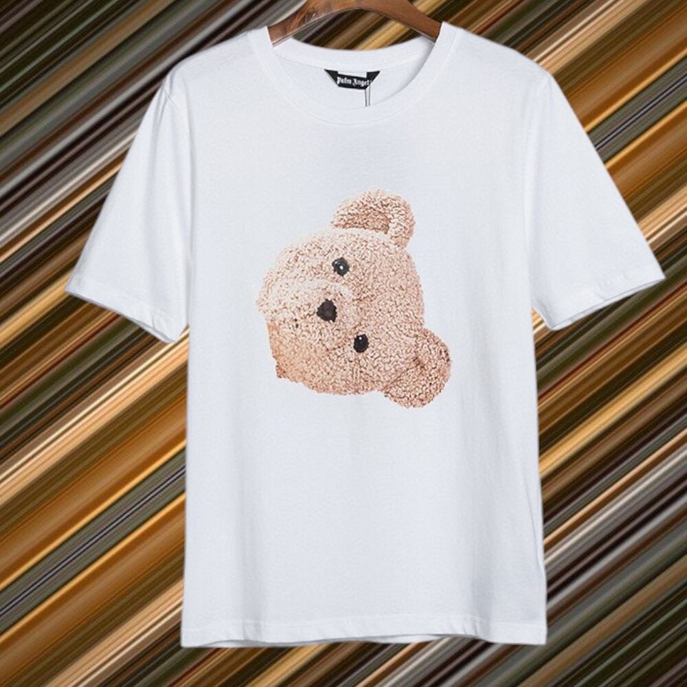 Palm Angels White Short Sleeve T-Shirt Men's